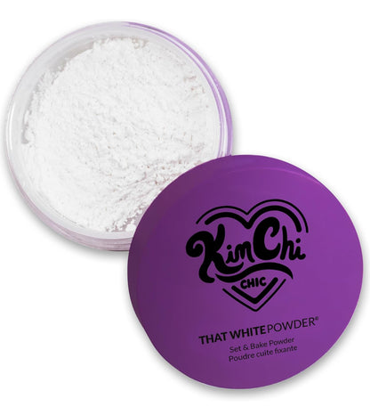 KimChi Chic Puff Puff Pass Set & Bake Powder with Rice Powder & Vitamin-E, Lightweight & Translucent Makeup, Cosmetic Setting Powder